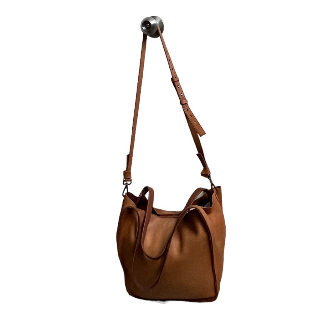 Madewell Medium Leather Transport Tote, English saddle - Picture 5 of 16